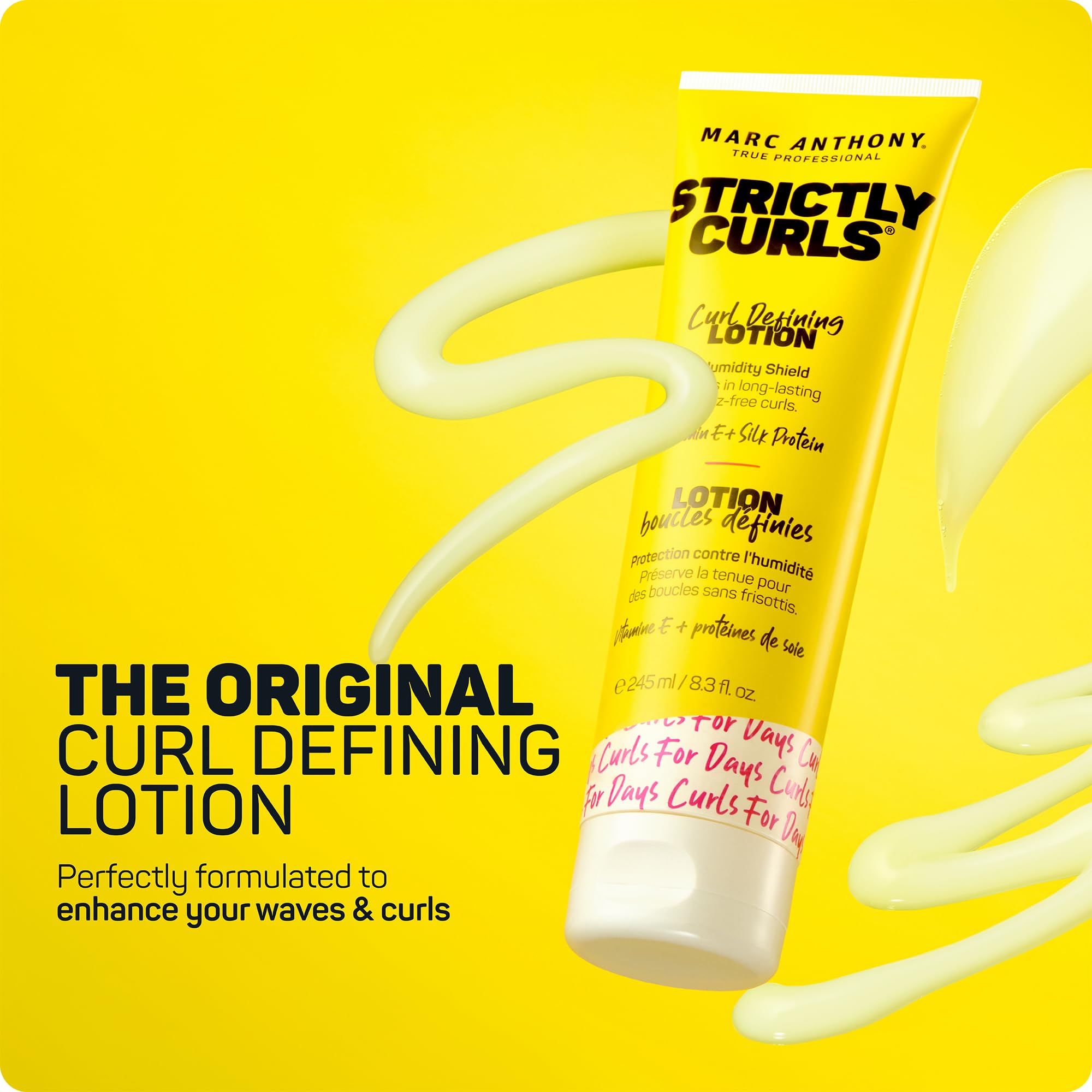 Marc Anthony Strictly Curls Defining Lotion - Light Gel - Curly & Wavy Hair | Frizz Taming Styling Hair Cream-Gel for Long Lasting Curl Definition, Bounce & Shine for Fine to Medium Curls & Waves