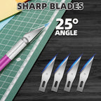 55 Pack Exacto Knife, Hobby Knife Set with 5 Craft Knives and 50 Precision Knife Blades(#11) for Art,Scrapbooking,Carving, DIY, Cutting, Stenciling by EGYPAMID