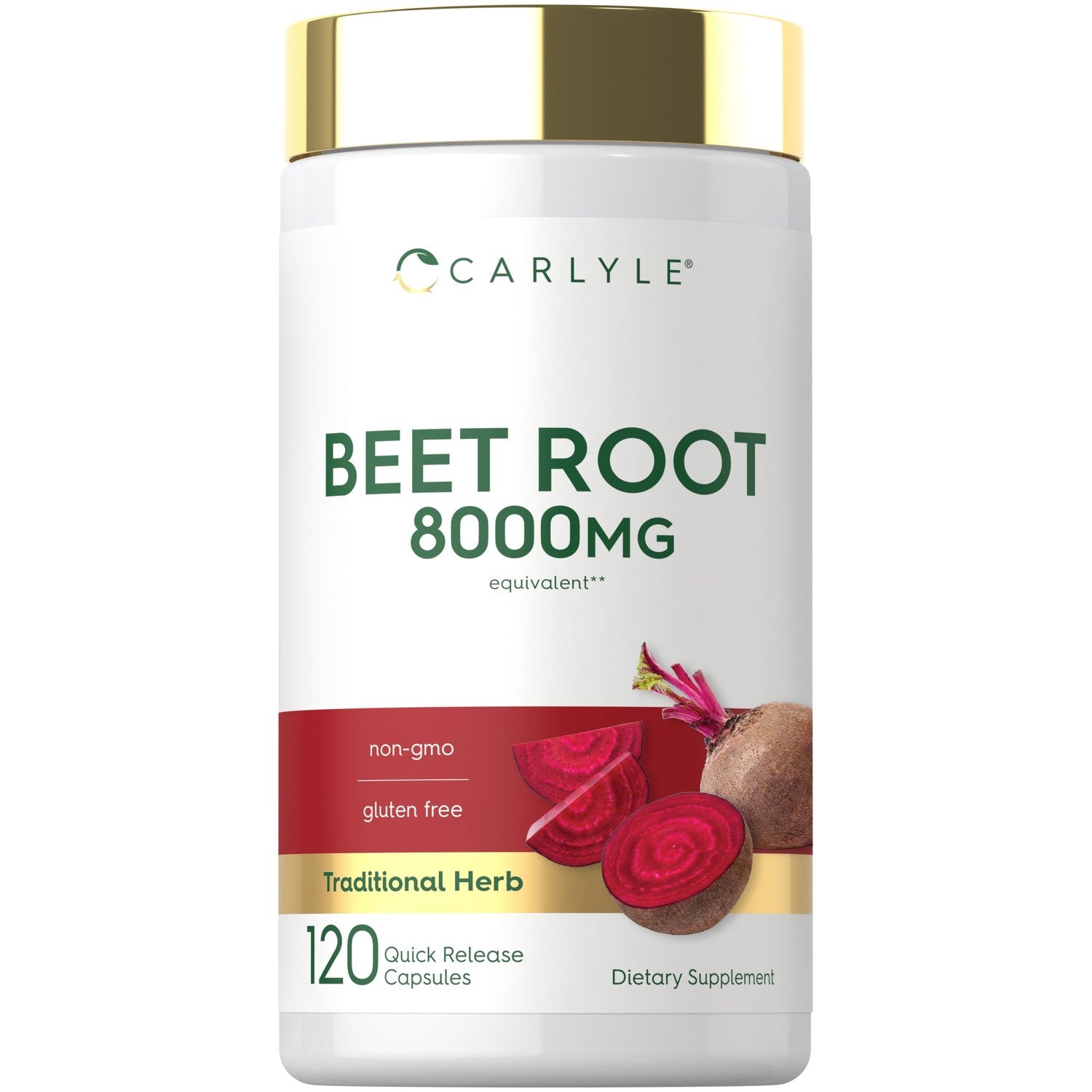 Carlyle Beet Root Capsules | 120 Count | Quick Release Capsules | Non-GMO and Gluten Free Supplement