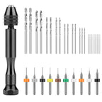 36Pcs Pin Vise Hand Drill Set, Mini Micro Drill Bits for Crafts