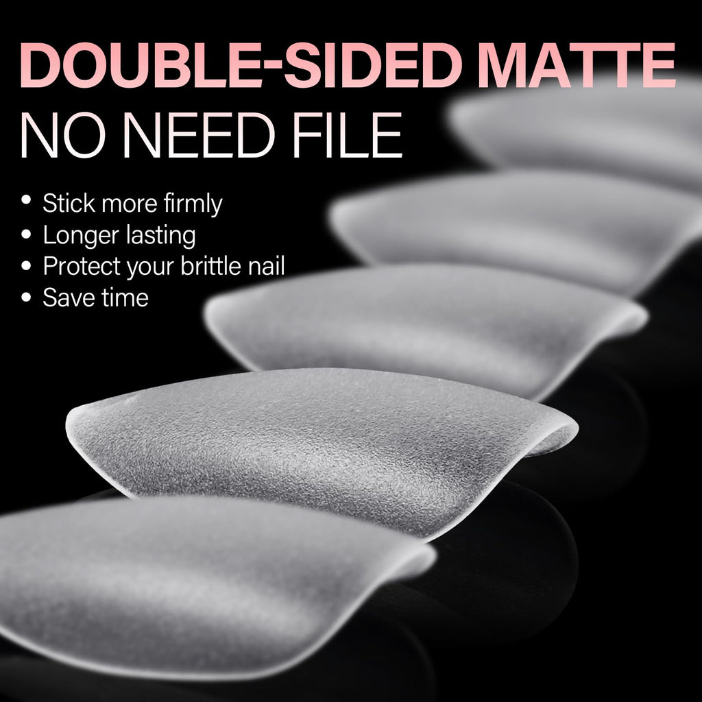 Shop AILLSA Short Almond Nail Tips, 450PCS. Double-sided matte design for easy application. Available online for quick ordering.