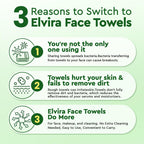Elvira 100 Count Disposable Face Towels | Biodegradable, Ultra Soft & Thick, Lint-Free & Vegan, For Sensitive Skin, Travel Essential