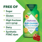 Vitafusion GLP1 Gummy Supplement | 90 Sugar Free Gummies | Vitamin & Mineral Blend with Fiber, D3, B12, and Folate | for Women & Men | Tropical Peach Flavor | Gluten Free Formula