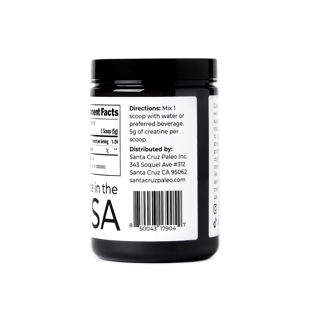 Santa Cruz Paleo, Creatine Monohydrate Powder Micronized, Unflavored Pre Workout and Muscle Support Supplement, Gluten Free Keto, Mix with Water or Shakes, No Fillers or Additives, 80 Servings, 400g