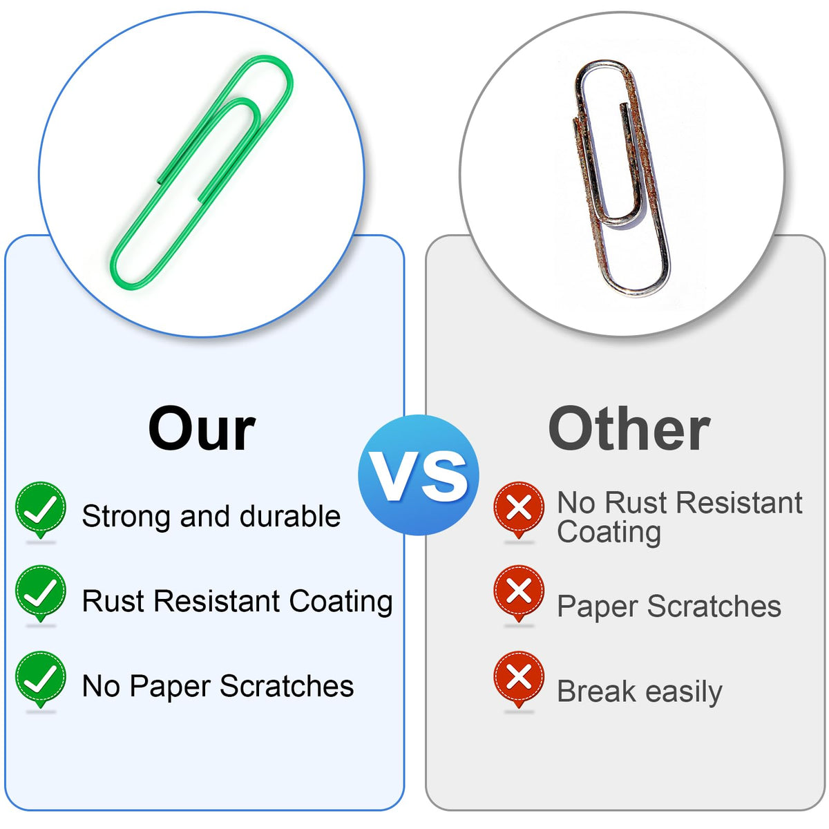 320 Pcs Large Paper Clips, 2 Inch Jumbo Paper Clips, Colorful Coated Paperclips, Heavy Metal Paperclips Office for Teacher Supplies School Supplies