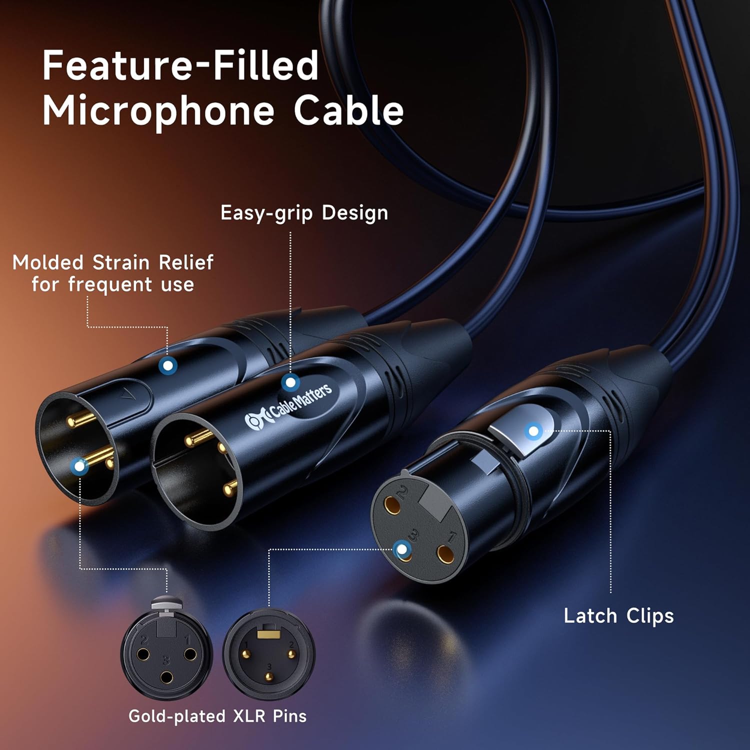 Buy now Cable Matters Balanced XLR Splitter Cable - 1.5ft / 0.5m, XLR Y Cable 2 Male to 1 Female at indiglob india