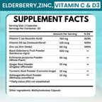VITBOOST Elderberry Immune Support Supplement 8 in 1 with Vitamin D 5000 IU | Formula with Echinacea, Vitamin C & Zinc, Turmeric, Ginger, Ashwagandha - 60 Capsules