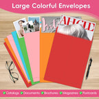 25 Pack Colored Mailing Envelopes, 9 x12 Inches Self-Seal Manilla Envelopes