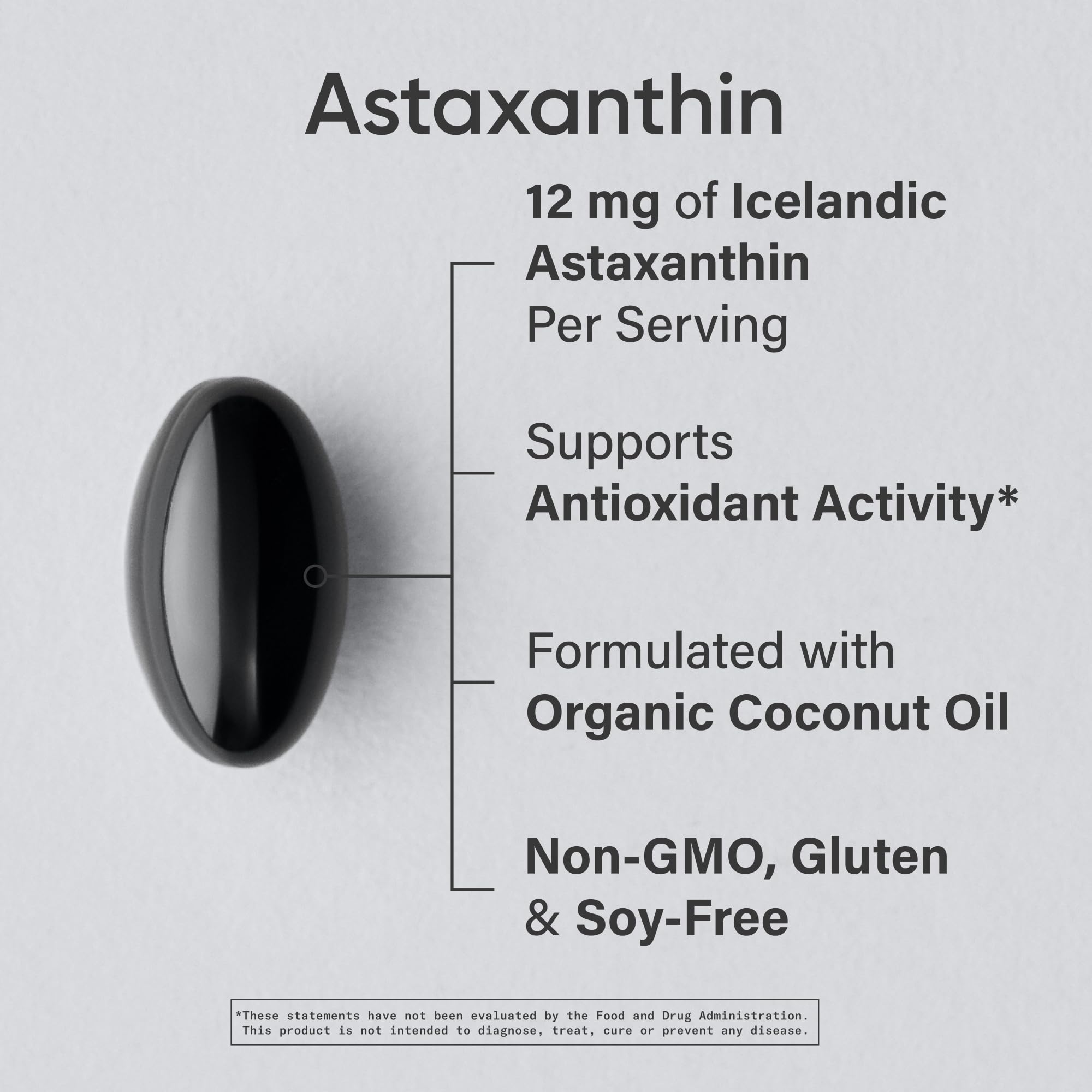 Sports Research® Icelandic Astaxanthin 12mg w/Coconut Oil, 60 Softgels | Triple Strength Antioxidant Supplement for Skin & Eye Health Support* | Soy-Free, Non-GMO, Gluten-Free