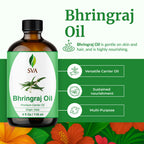 SVA Bhringraj Premium Carrier Oil 4oz (118ml) With Dropper for Hair Oiling, Scalp Massage & Skin Care