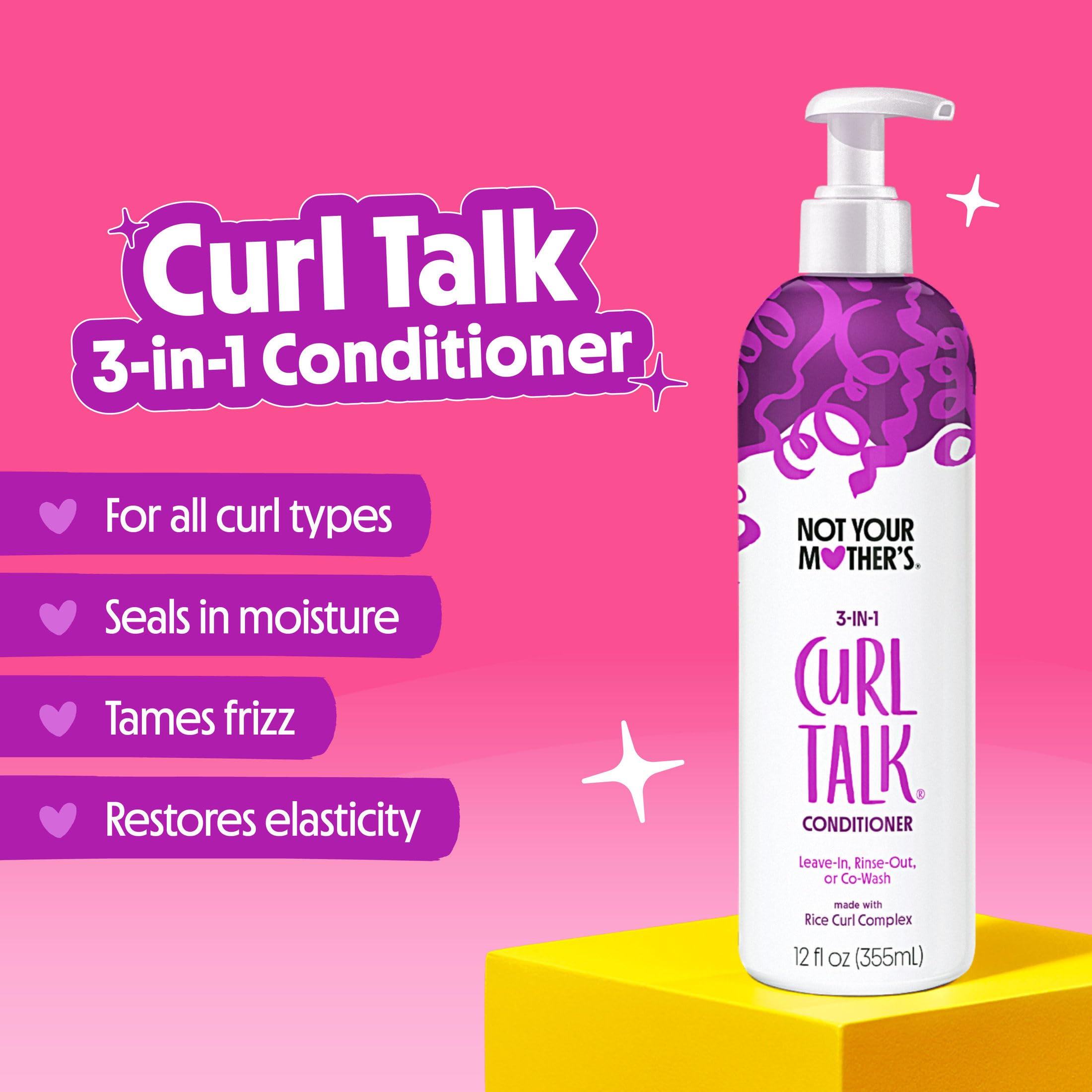 Not Your Mother's Curl Talk Shampoo and Conditioner for Frizz Control | 12 fl oz Each - Cleanse, Hydrate, Moisturize, & Enhance Curls - Long-Lasting Frizz Control - All Curly Hair - Citrus Jasmine