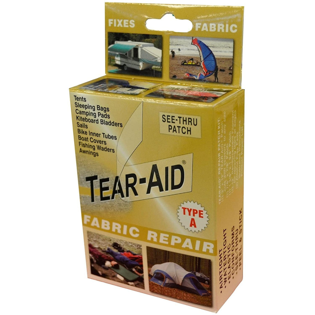 Tear-AID D-KIT-A01-100 Fabric Repair Kit, A, Clear