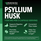 Vegan Psyllium Husk Fiber Capsules, GLP-1 Nutritional Support, 270 Pills