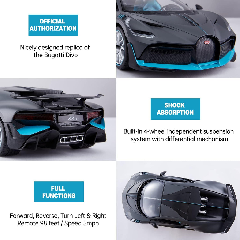Buy now RASTAR RC Car | 1/14 Scale 2.4Ghz Bugatti Divo Radio Remote Control R/C Toy Car Model Vehicle for Boys Kids at indiglob india