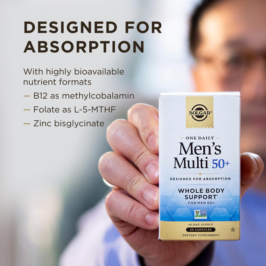 Solgar One Daily Men's Multi 50+ Multivitamin, 60 Vegan Capsules