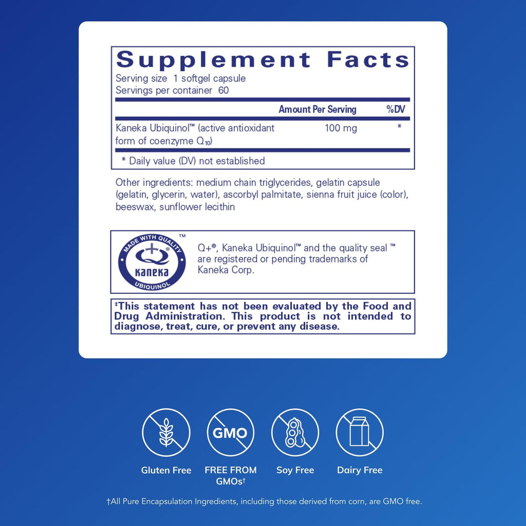 Pure Encapsulations Ubiquinol-QH, 60 Softgel Capsules