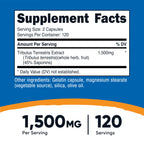 Nutricost Tribulus Terrestris Extract 1500mg, 240 Capsules, 45% Saponins | 120 Servings, Gluten Free, GMO-Free