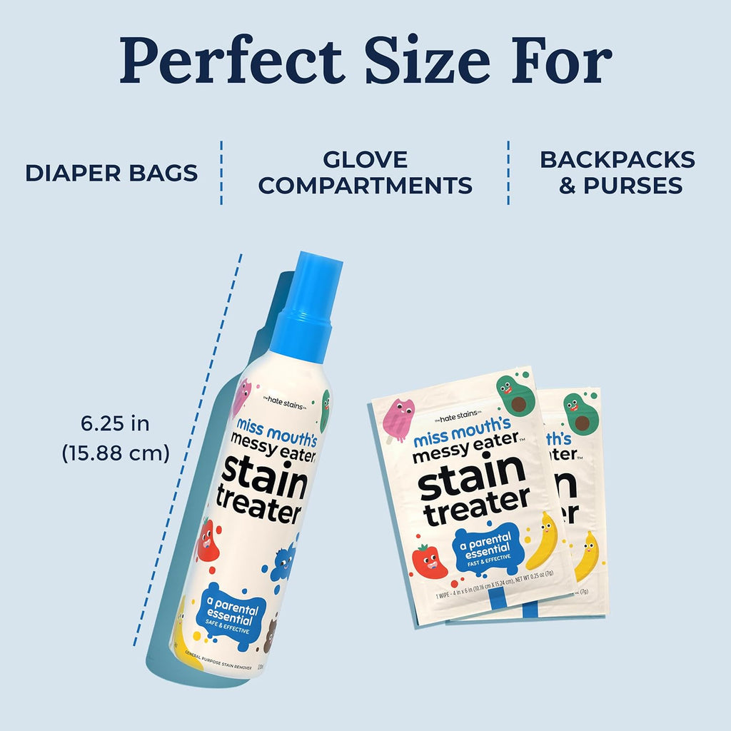 Buy now Miss Mouth's Messy Eater Stain Treater Spray - 4oz Stain Remover - Newborn & Baby Essentials - No Dry Cleaning Food, Grease, Coffee Off Laundry, Underwear, Fabric at indiglob india