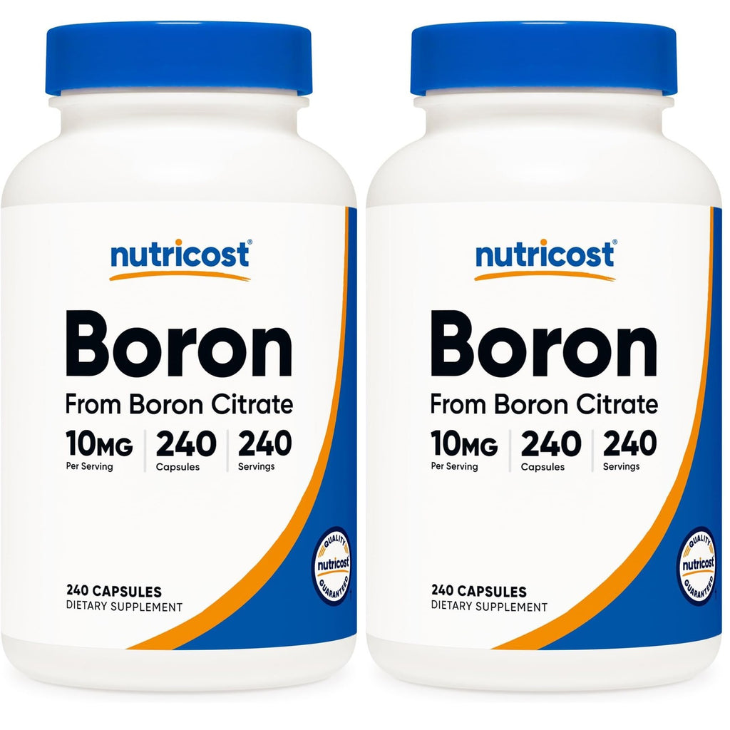 Nutricost Boron Capsules 10mg, 240 Vegetarian Capsules, Gluten Free | GMO-Free