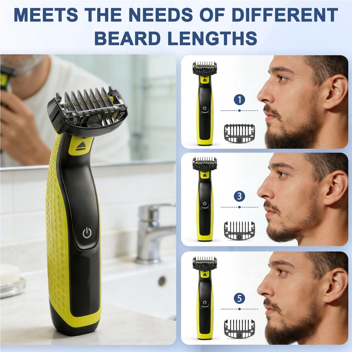 Guards Guide Comb Set - 0.5/1/1.5/2/2.5/3/3.5/4/4.5/5/7/9mm for Norelco Trimmer, Compatible with Obalde QP2724/QP2834/QP2520/30, QP2620, Comb Attachments with Cleaning Brush and Storage Bag