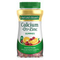 Nature's Bounty Calcium + D3 + Zinc Gummies, 500mg, 70ct | Orange & Cherry, Supports Strong Bones & Teeth, Healthy Immune System