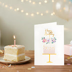 Birthday Cards for Women Happy Birthday Card, Birthday Card for Wife, Mom & Girlfriend, Elegant 5x7 Gold Foil Card