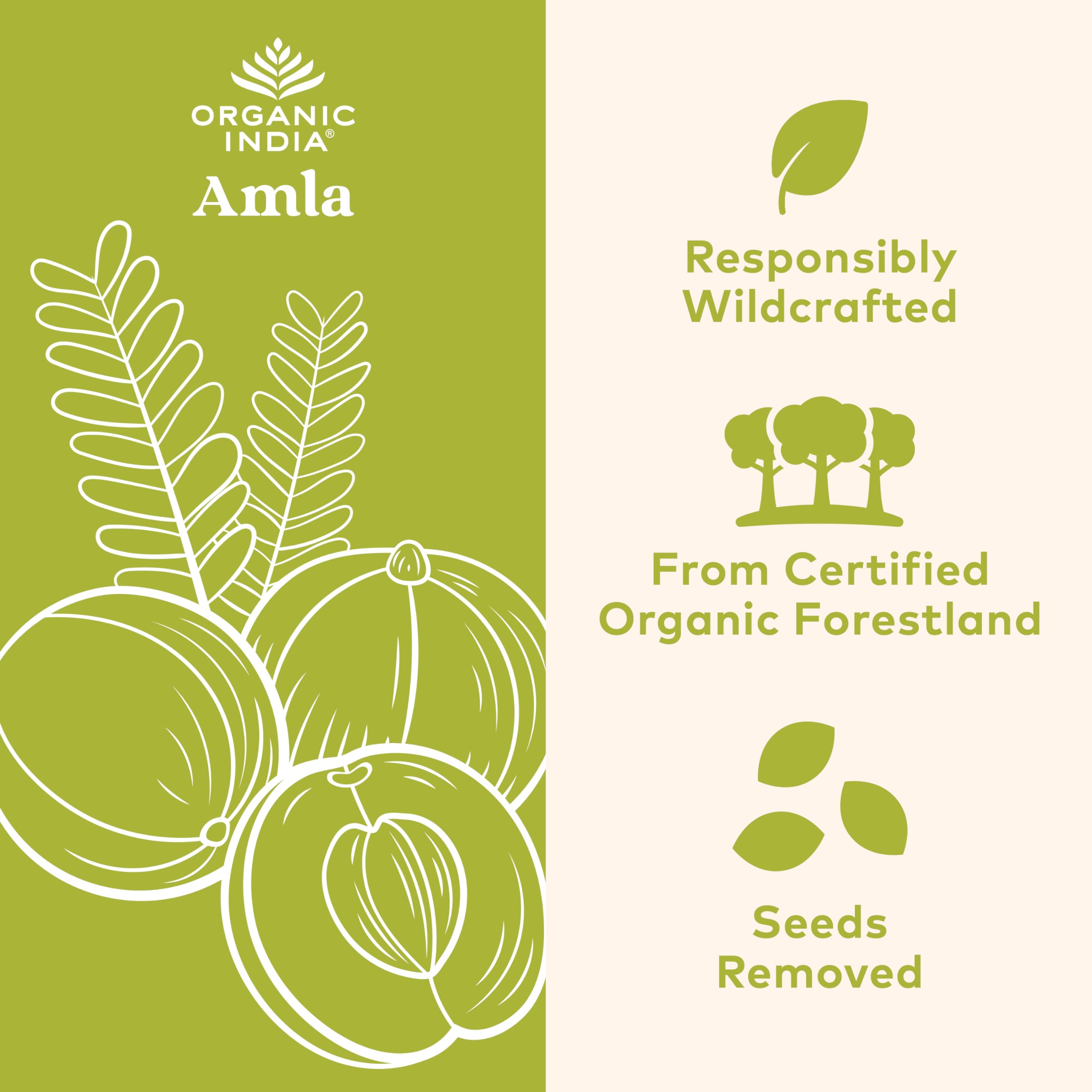 ORGANIC INDIA Amla Capsules Organic - Indian Gooseberry Herbal Vitamin Supplement, Amla Supplement, Immune Support, Vegan, Gluten-Free, Ayurvedic, Antioxidant, Non-GMO - 60 Capsules
