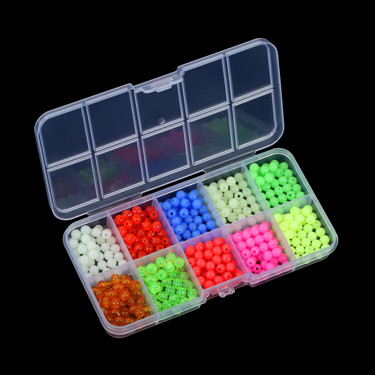 Fishing Beads, 10 Colors Beads for Fishing Rigs, 5mm Glow in the Dark Beads for Fishing in the Dark