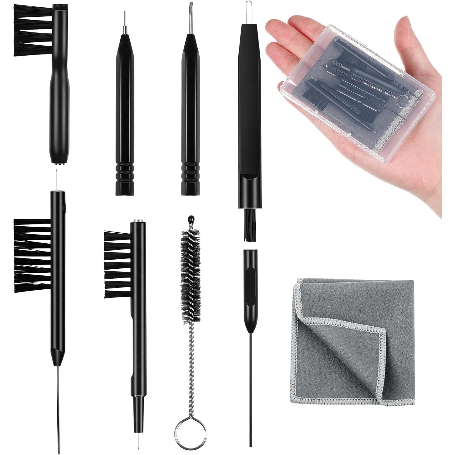 Buy now Patelai 12 Pcs Hearing Aid Cleaning Kit Hearing Aid Tools Cleaner Kit Accessories with Wax Loop and Magnet Multi-Functional Earphone Earbuds Cleaner Set with Velvet Bag (White Tube) Style: D 10 at indiglob india