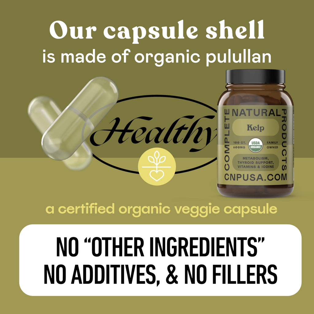 CNP | Icelandic Sea Kelp Capsules 600mg - Iodine, Thyroid Support Pills