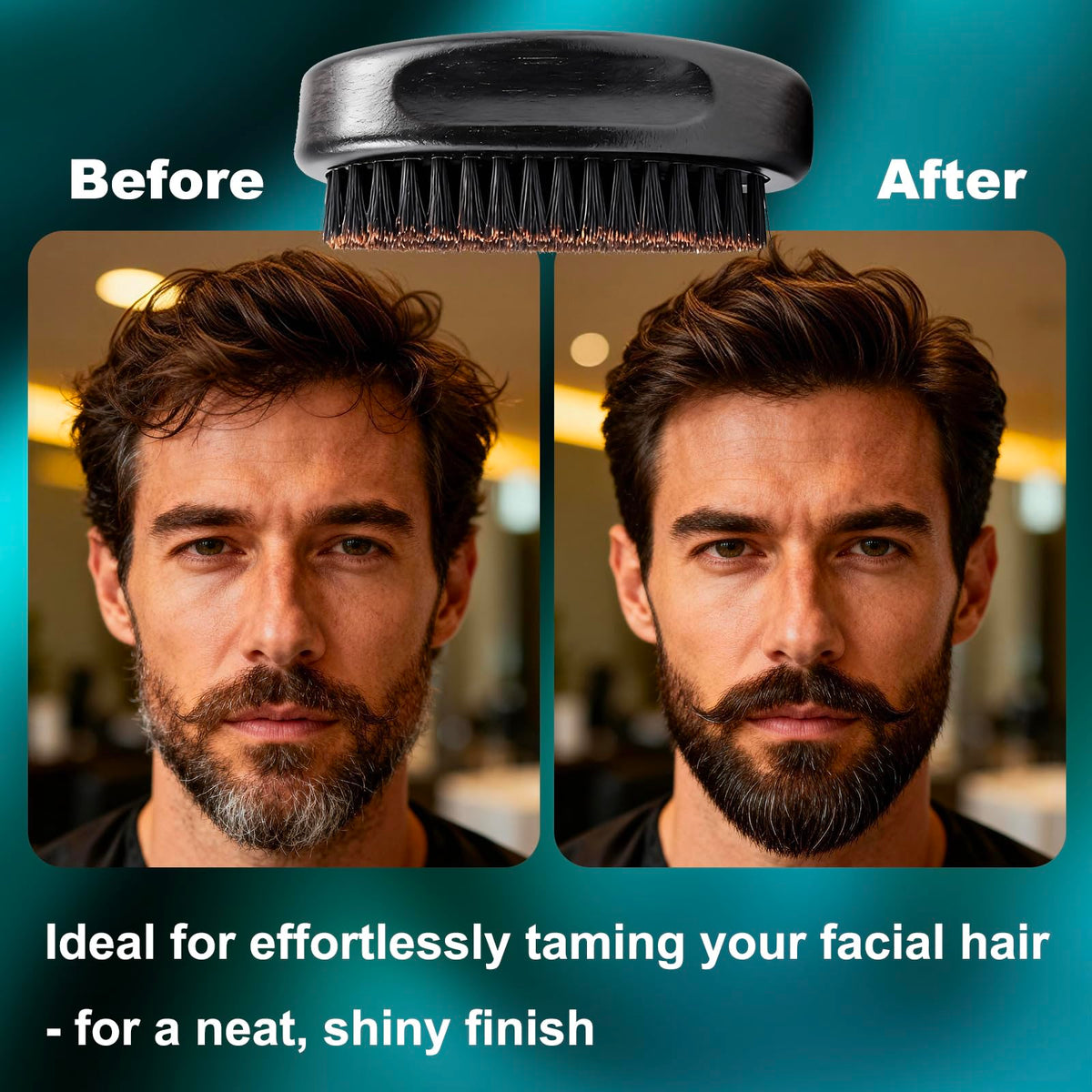 4.3 IN Natural Boar Bristle Beard Brush for Men