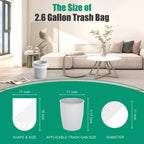 Clear Trash Bags - 100 Clear 2.6 Gallon Small Garbage Bags, Strong, Leakage-Free, Unscented Thick for Bathroom, Office, Kitchen Small Trash Can