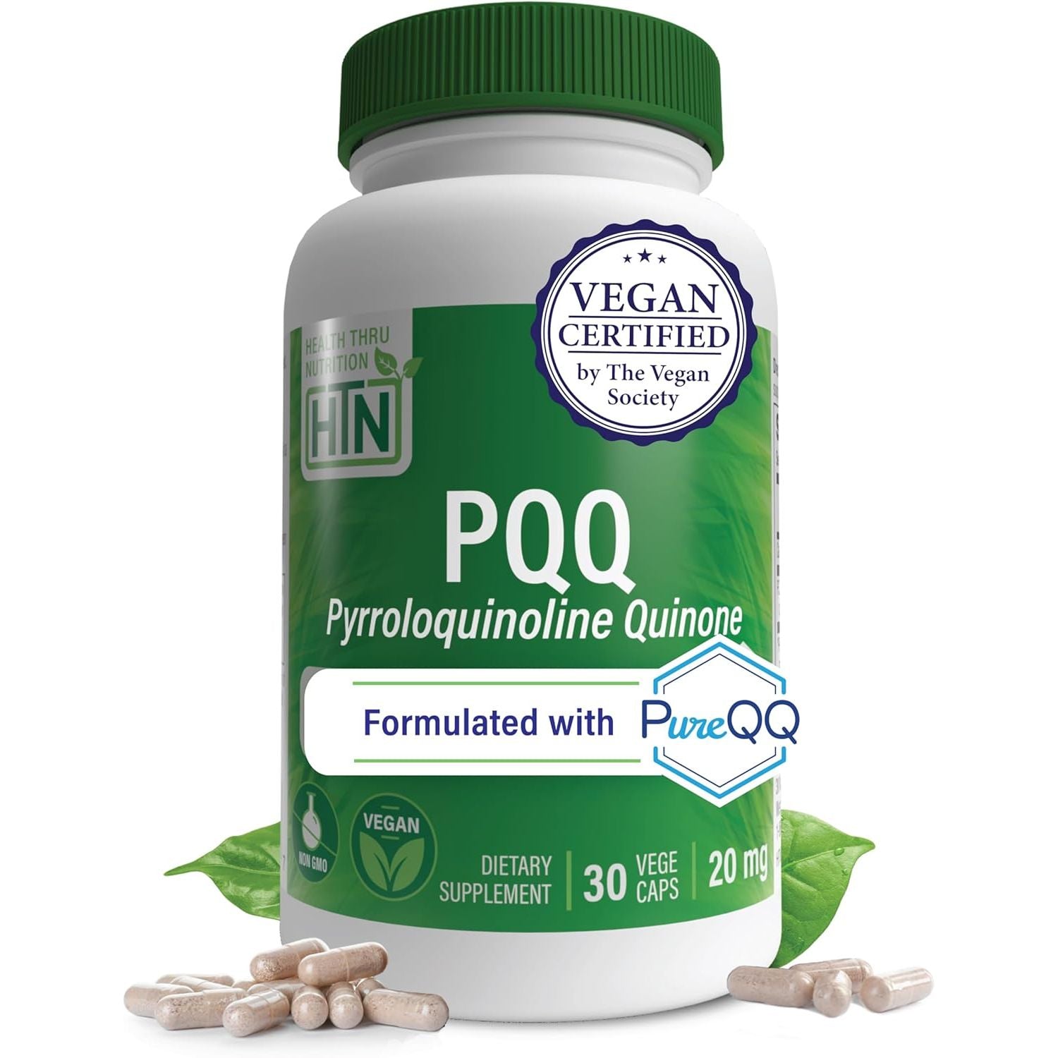 Buy now Health Thru Nutrition PQQ 20mg 60 Servings Pyrroloquinoline Quinone as PureQQ | Promotes Mitochondrial Biogenesis | Certified Vegan | Non-GMO Gluten Soy Free Capsules| Clean Label PQQ Supplement 30 Capsules Unflavored at indiglob india