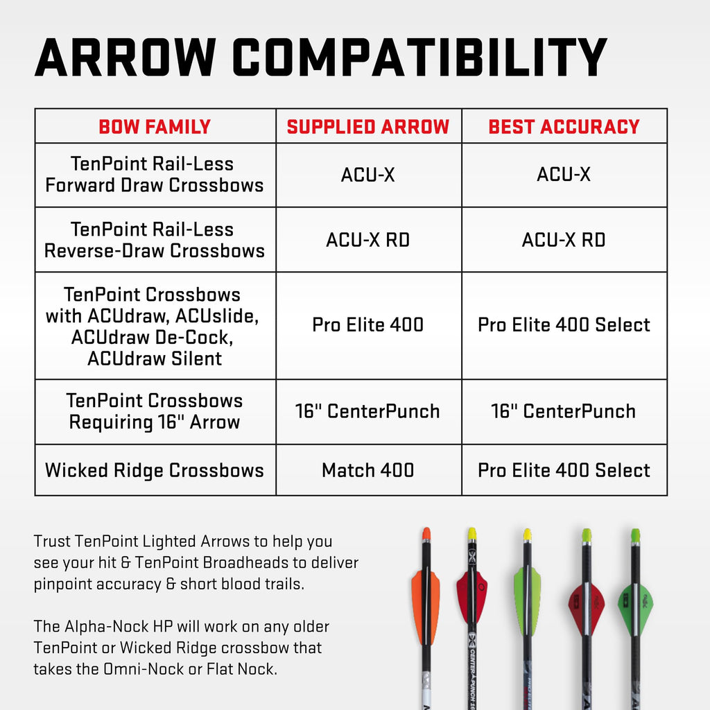 Wicked Ridge by TenPoint Match 400 - Lighted 20” Carbon Crossbow Arrows (Pack of 3) - 400-Grains, .004” Straightness - With Alpha-Blaze Lighted Nock & Alpha-Nock HP - Essential for Crossbow Hunting