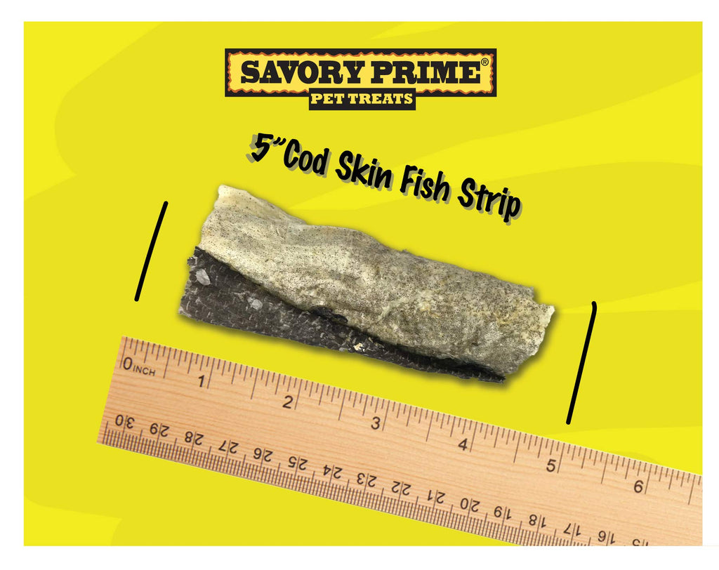 Savory Prime Cod Skin Fish Strips, 8-Ounce (49662008), All Breed Sizes