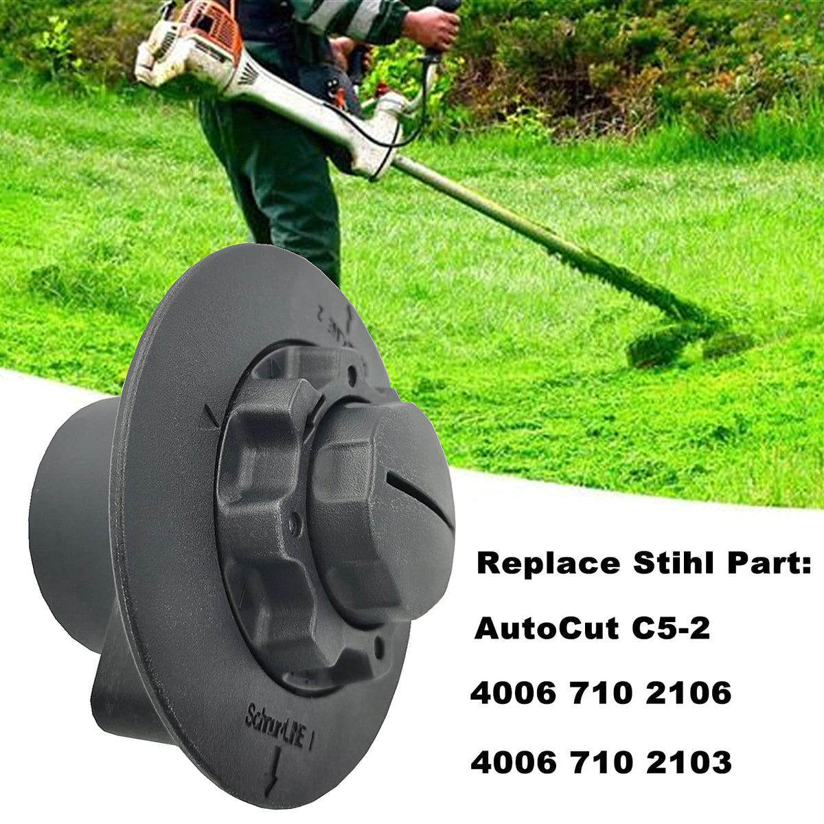 C5-2 Trimmer Head for Stihl FS38 FS40 FS40C FS45 FS45C FS46 FS50 FSE60 Weed Eater Head 4006 710 2106, 4006 710 2103