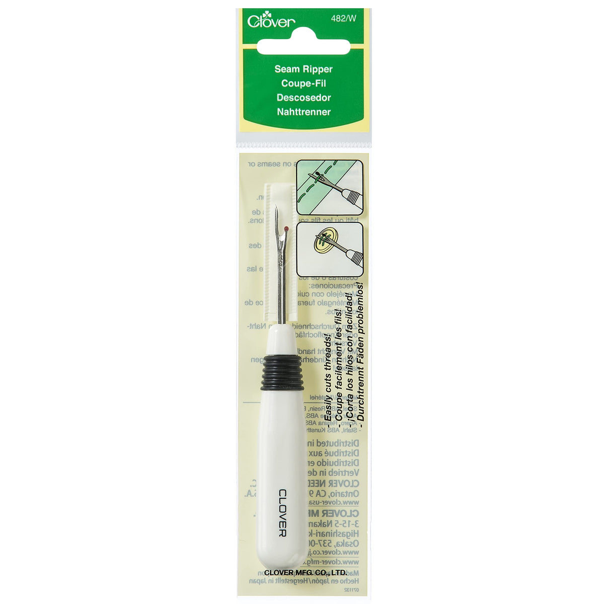Clover White Ergonomic Seam Ripper