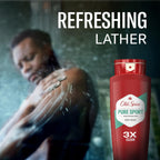 Old Spice Refreshing Body Wash for Men, High Endurance, 3X Defense, 24/7 Shower Fresh with Long Lasting Scent, Pure Sport Scent, 24 oz (Pack of 2)