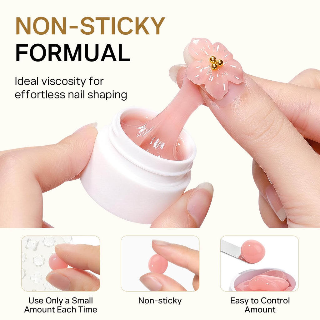 MIZHSE 3D Sculpting Gel in official packaging, showcasing a non-sticky, easy-to-use formula for nail art.