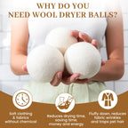 Wool Dryer Balls Handmade 3 Pack XL, Laundry Dryer Lint Balls, Reusable New Zealand Wool Natural Fabric Softener Essentials, Replace Dryer Sheets, Wrinkles Free, Shorten Drying Time