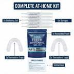 Teeth Whitening Gel with Trays 44% Carbamide Peroxide 5 Syringes - 50+ Uses