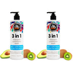 SoCozy 3 in 1 Kids Shampoo + Conditioner + Body Wash (16 Fl Oz) Gentle, Hydrating Hair & Body Cleanser with Keratin, Vitamin B5, & Kiwi Extract, Paraben & Sulfate-Free