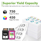 63 63XL Ink Cartridge Black and Color Combo Pack for HP 4520 3830 Printer