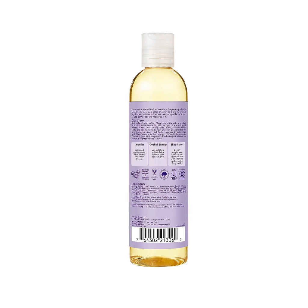 Buy now SheaMoisture Bath, Body and Massage Oil Lavender Wild Orchid Calming Moisturizer for Sensitive Skin 8 oz at indiglob india