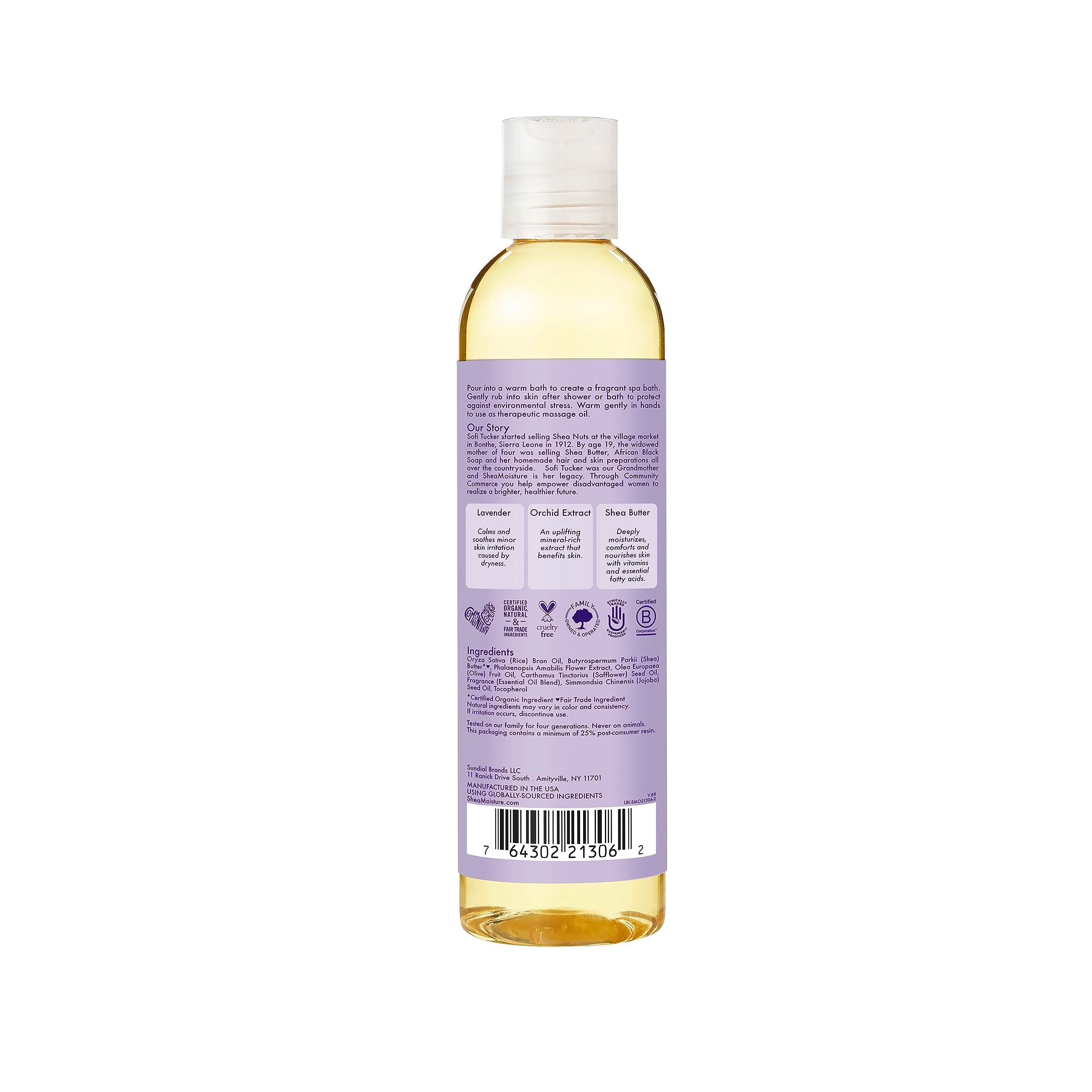 Buy now SheaMoisture Bath, Body and Massage Oil Lavender Wild Orchid Calming Moisturizer for Sensitive Skin 8 oz at indiglob india