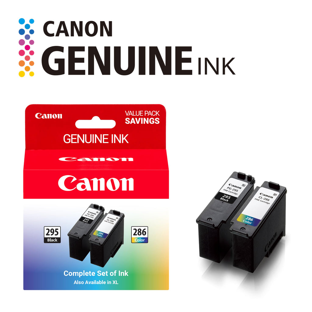 Canon PG-295 / CL-286 Genuine Ink Value Pack (2 Cartridges), Compatible with TR7120, TS6520, TS4320