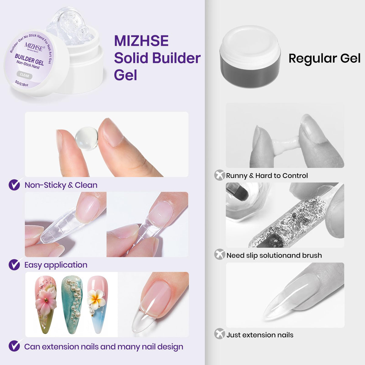 Premium imported MIZHSE 3D Sculpting Gel, perfect for easy nail designs, enhancing art with a non-sticky formula.