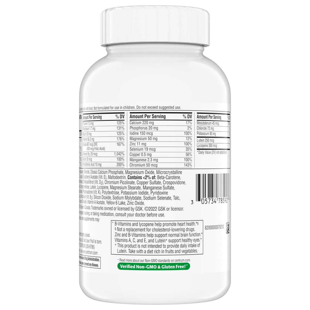 Centrum Minis Silver Multivitamin for Adults 50 and Over, 320 Tablets | Contains Vitamin D3, B Vitamins, Clinically Proven to Support Memory as You Age, GLP-1 Support