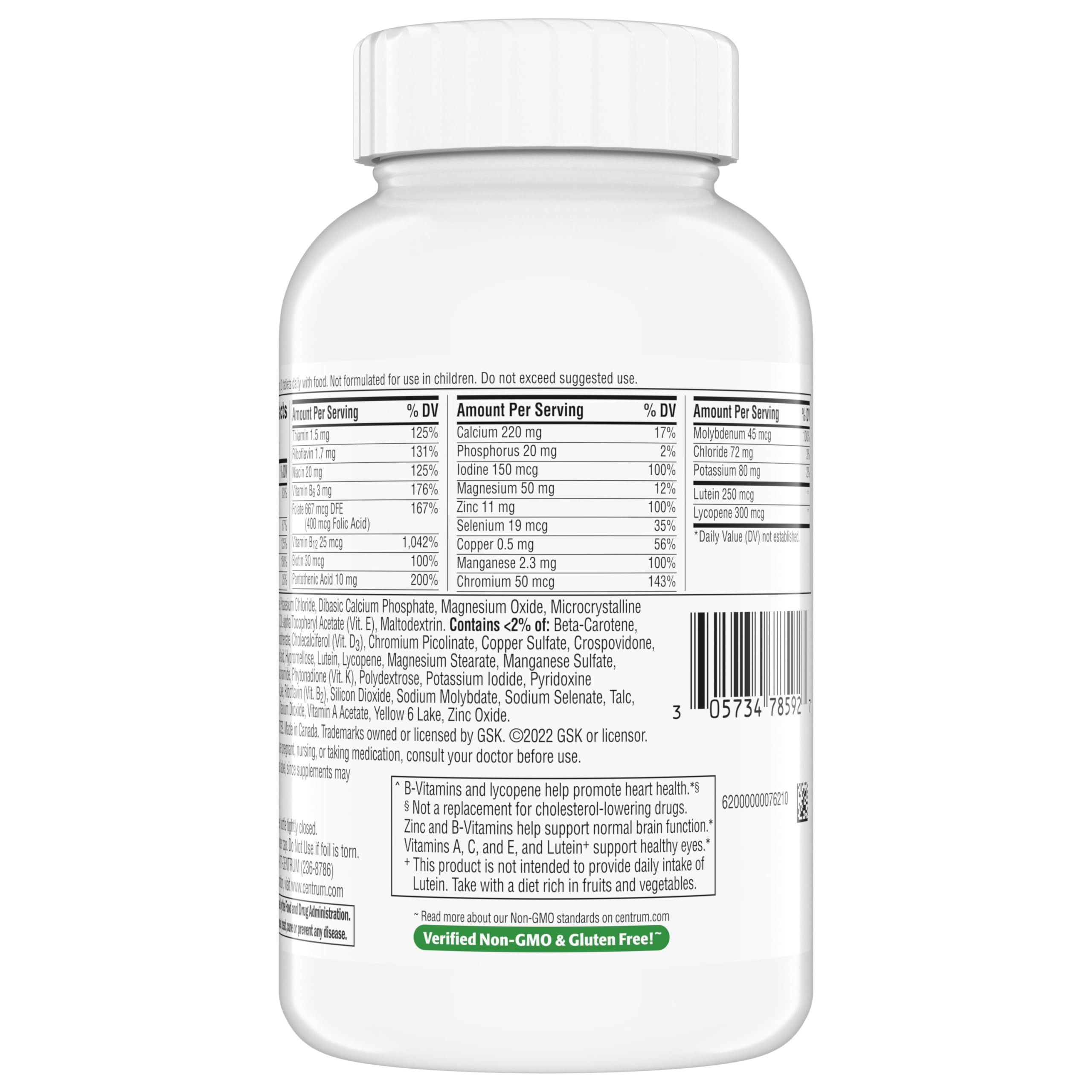Centrum Minis Silver Multivitamin for Adults 50 and Over, 320 Tablets | Contains Vitamin D3, B Vitamins, Clinically Proven to Support Memory as You Age, GLP-1 Support