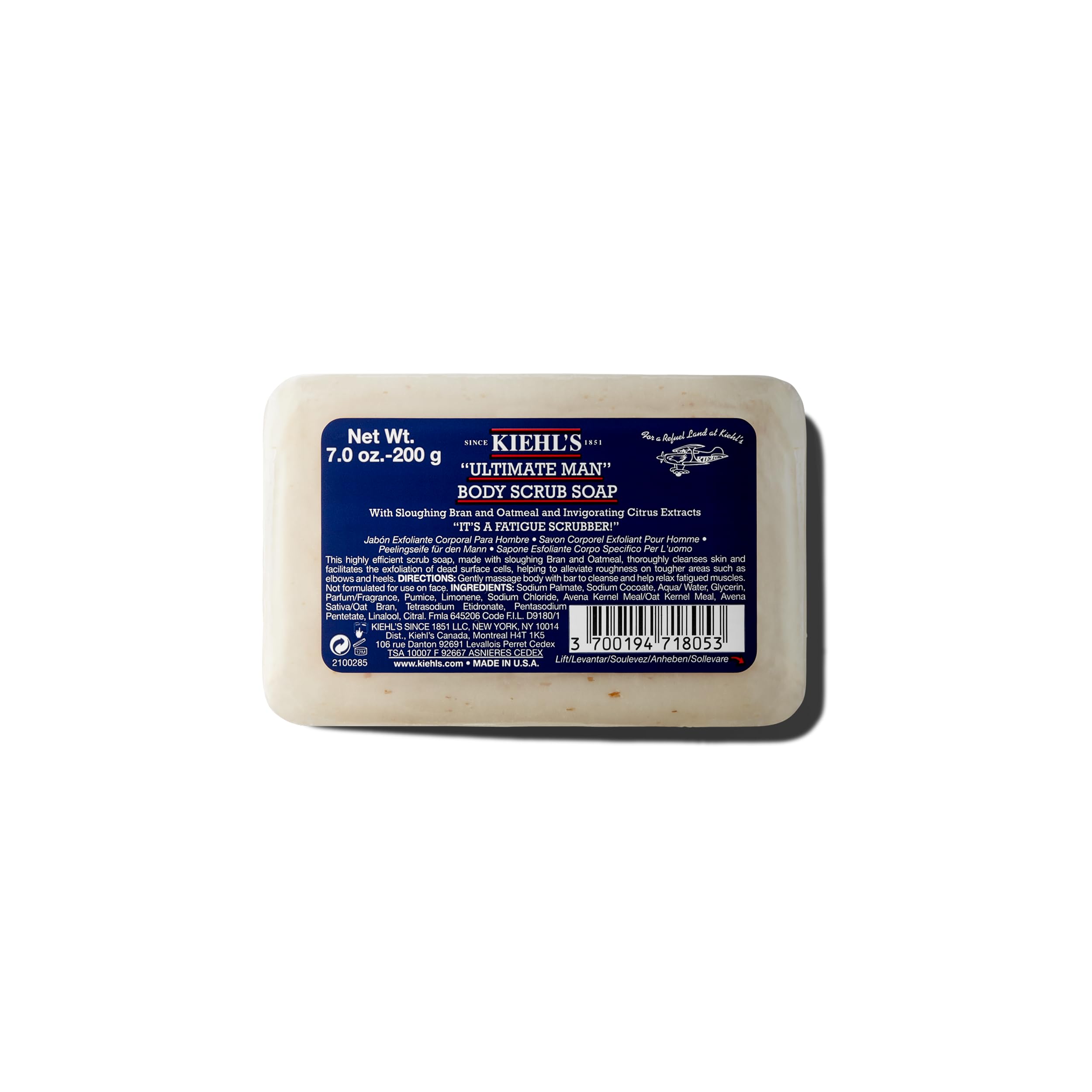 Buy now Kiehl's Ultimate Man Body Scrub Exfoliating Bar Soap, Energizing Body Wash for Menâ€™s Skin, Cleanses & Exfoliates Dirt and Oil, with Oat Bran & Pumice, Smooth Rough Skin - 7 oz at indiglob india